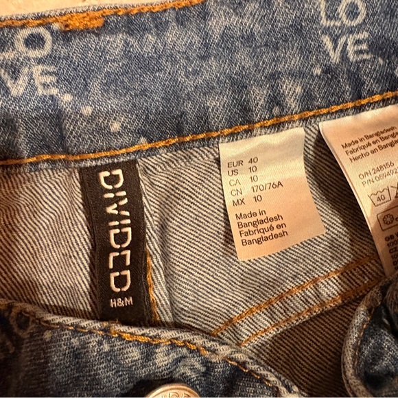 HM Divided Denim Shorts Womens Size 10 Blue Jean High Waist Daisy Dukes Festival - Picture 4 of 11